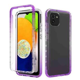 For Samsung Galaxy A03 166mm Transparency Two-color Gradient PC + TPU Phone Case(Purple)