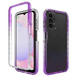 For Samsung Galaxy A13 4G Transparency Two-color Gradient PC + TPU Phone Case(Purple)