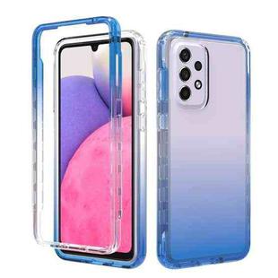 For Samsung Galaxy A33 5G Transparency Two-color Gradient PC + TPU Phone Case(Blue)
