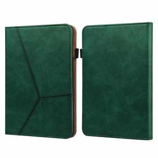 For Amazon Paperwhite 5 2021 Solid Color Embossed Striped Leather Case(Green)