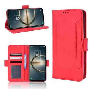 For TCL 30V 5G Skin Feel Calf Pattern Leather Phone Case(Red)