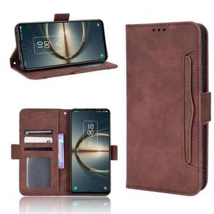 For TCL 30V 5G Skin Feel Calf Pattern Leather Phone Case(Brown)