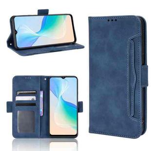 For vivo Y76 5G Skin Feel Calf Pattern Leather Phone Case(Blue)