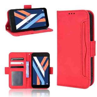 For Wiko Y52 Skin Feel Calf Pattern Leather Phone Case(Red)