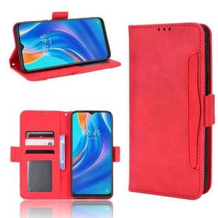 For Tecno Spark 7 Skin Feel Calf Pattern Leather Phone Case(Red)