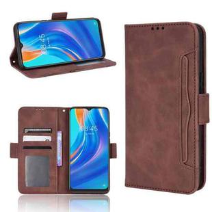 For Tecno Spark 7 Skin Feel Calf Pattern Leather Phone Case(Brown)