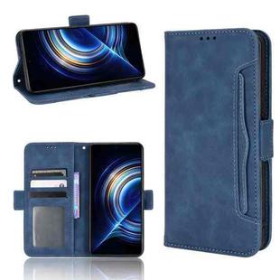 For Xiaomi Redmi K40S Skin Feel Calf Pattern Leather Phone Case(Blue)