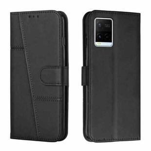 For vivo Y33s / Y21 2021 / Y21s Stitching Calf Texture Buckle Leather Phone Case(Black)