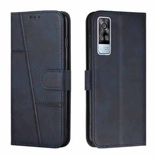 vivo Y51 2020/Y51 2020 December/Y31 2020/Y51a Stitching Calf Texture Buckle Leather Phone Case(Blue)