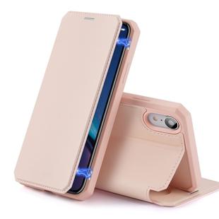 For iPhone XR DUX DUCIS Skin X Series PU + TPU Horizontal Flip Leather Case with Holder & Card Slot(Pink)