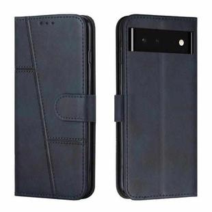 For Google Pixel 6 Stitching Calf Texture Buckle Leather Phone Case(Blue)