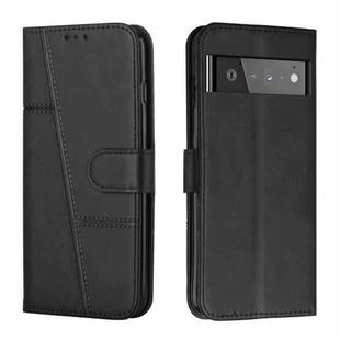 For Google Pixel 6 Pro Stitching Calf Texture Buckle Leather Phone Case(Black)