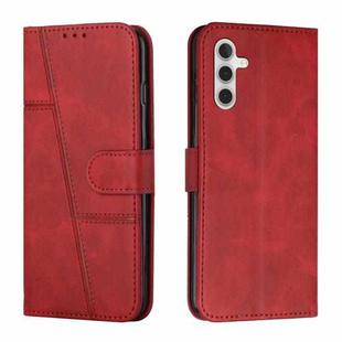 For Samsung Galaxy A13 5G Stitching Calf Texture Buckle Leather Phone Case(Red)