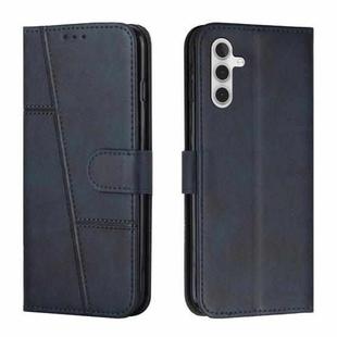For Samsung Galaxy A13 5G Stitching Calf Texture Buckle Leather Phone Case(Blue)