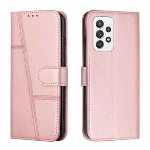 For Samsung Galaxy A33 5G Stitching Calf Texture Buckle Leather Phone Case(Pink)