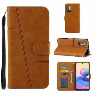 For Xiaomi Redmi Note 10 5G/Note 10T/Poco M3 Pro 5G Stitching Calf Texture Buckle Leather Phone Case(Yellow)