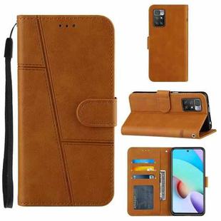 For Xiaomi Redmi 10 Stitching Calf Texture Buckle Leather Phone Case(Yellow)