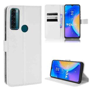 For TCL 20 SE Diamond Texture Leather Phone Case(White)
