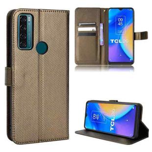For TCL 20 SE Diamond Texture Leather Phone Case(Brown)