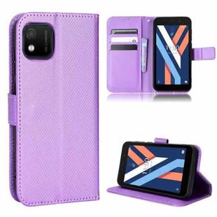 For Wiko Y52 Diamond Texture Leather Phone Case(Purple)