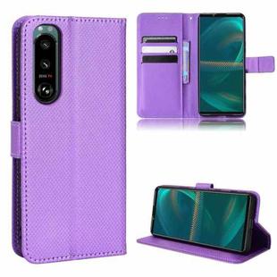 For Sony Xperia 5 III Diamond Texture Leather Phone Case(Purple)
