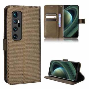 For Xiaomi Mi 10 Ultra Diamond Texture Leather Phone Case(Brown)