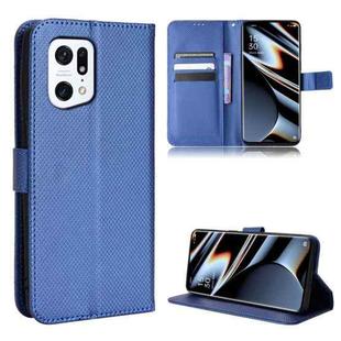 For OPPO Find X5 Pro Diamond Texture Leather Phone Case(Blue)