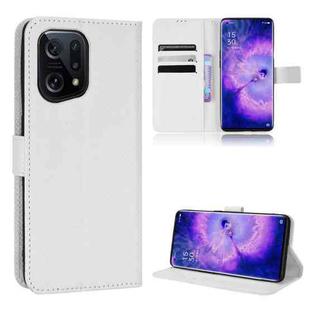 For OPPO Find X5 Diamond Texture Leather Phone Case(White)