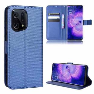 For OPPO Find X5 Diamond Texture Leather Phone Case(Blue)