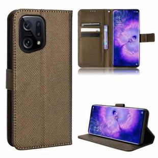For OPPO Find X5 Diamond Texture Leather Phone Case(Brown)