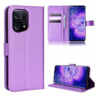 For OPPO Find X5 Diamond Texture Leather Phone Case(Purple)