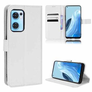 For OPPO Reno7 5G / Find X5 Lite Diamond Texture Leather Phone Case(White)