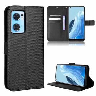 For OPPO Reno7 5G / Find X5 Lite Diamond Texture Leather Phone Case(Black)