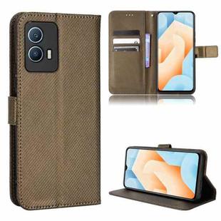 For vivo iQOO U5 5G Diamond Texture Leather Phone Case(Brown)