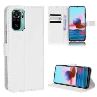 For Xiaomi Redmi Note 10 4G / Note 10S Diamond Texture Leather Phone Case(White)