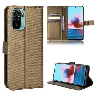 For Xiaomi Redmi Note 10 4G / Note 10S Diamond Texture Leather Phone Case(Brown)