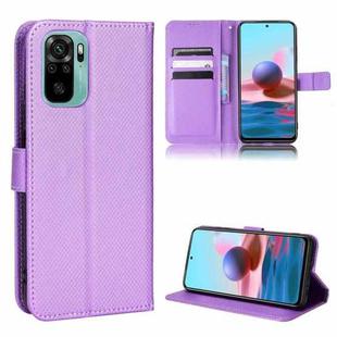 For Xiaomi Redmi Note 10 4G / Note 10S Diamond Texture Leather Phone Case(Purple)