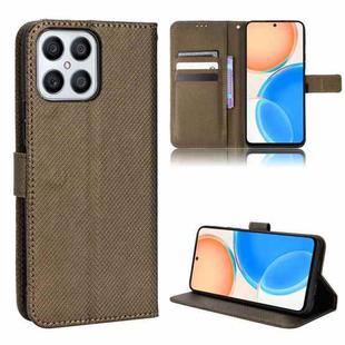 For Honor X8 Diamond Texture Leather Phone Case(Brown)