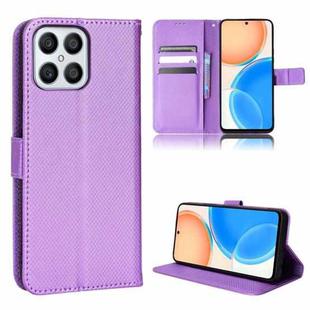 For Honor X8 Diamond Texture Leather Phone Case(Purple)