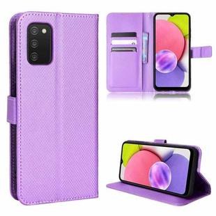 For Samsung Galaxy A03s 164.2mm Diamond Texture Leather Phone Case(Purple)