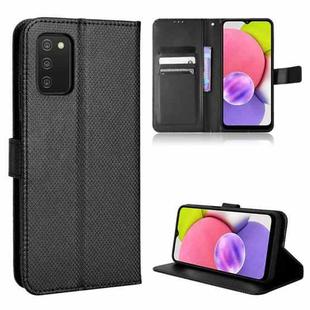 For Samsung Galaxy A03s 166mm Diamond Texture Leather Phone Case(Black)