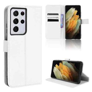 For Samsung Galaxy S21 Ultra 5G Diamond Texture Leather Phone Case(White)