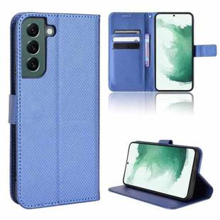 For Samsung Galaxy S22+ 5G Diamond Texture Leather Phone Case(Blue)