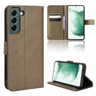 For Samsung Galaxy S22+ 5G Diamond Texture Leather Phone Case(Brown)