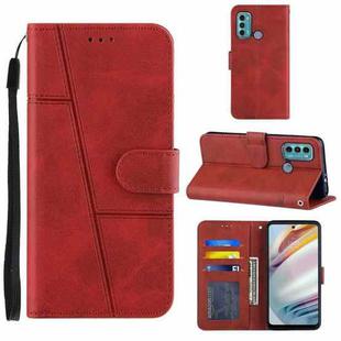 For Motorola Moto G40 / G60 Stitching Calf Texture Buckle Leather Phone Case(Red)