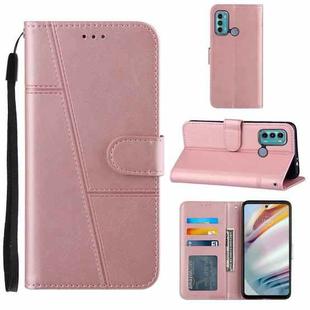 For Motorola Moto G40 / G60 Stitching Calf Texture Buckle Leather Phone Case(Pink)