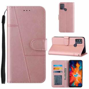 For Motorola Moto G50 Stitching Calf Texture Buckle Leather Phone Case(Pink)