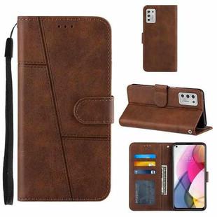 For Motorola Moto G Stylus 2021 Stitching Calf Texture Buckle Leather Phone Case(Brown)