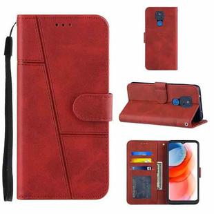 For Motorola Moto G Play 2021 Stitching Calf Texture Buckle Leather Phone Case(Red)