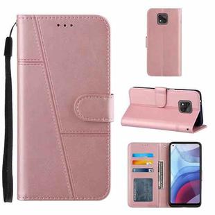 For Motorola Moto G Power 2021 Stitching Calf Texture Buckle Leather Phone Case(Pink)
